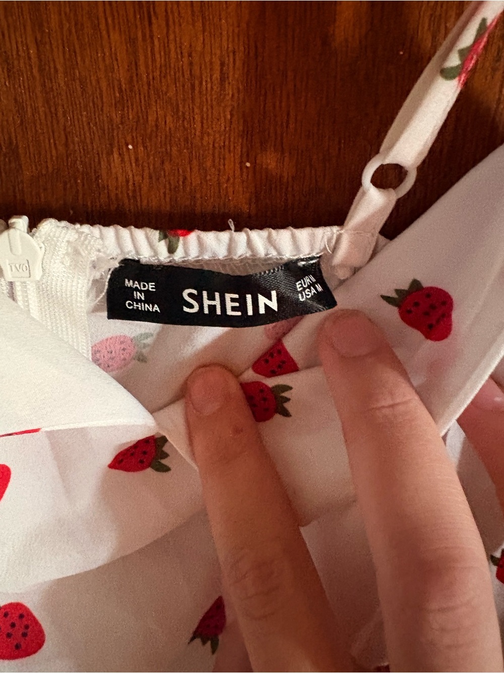 SHEIN White Strawberry Print dress - Red Strawberries